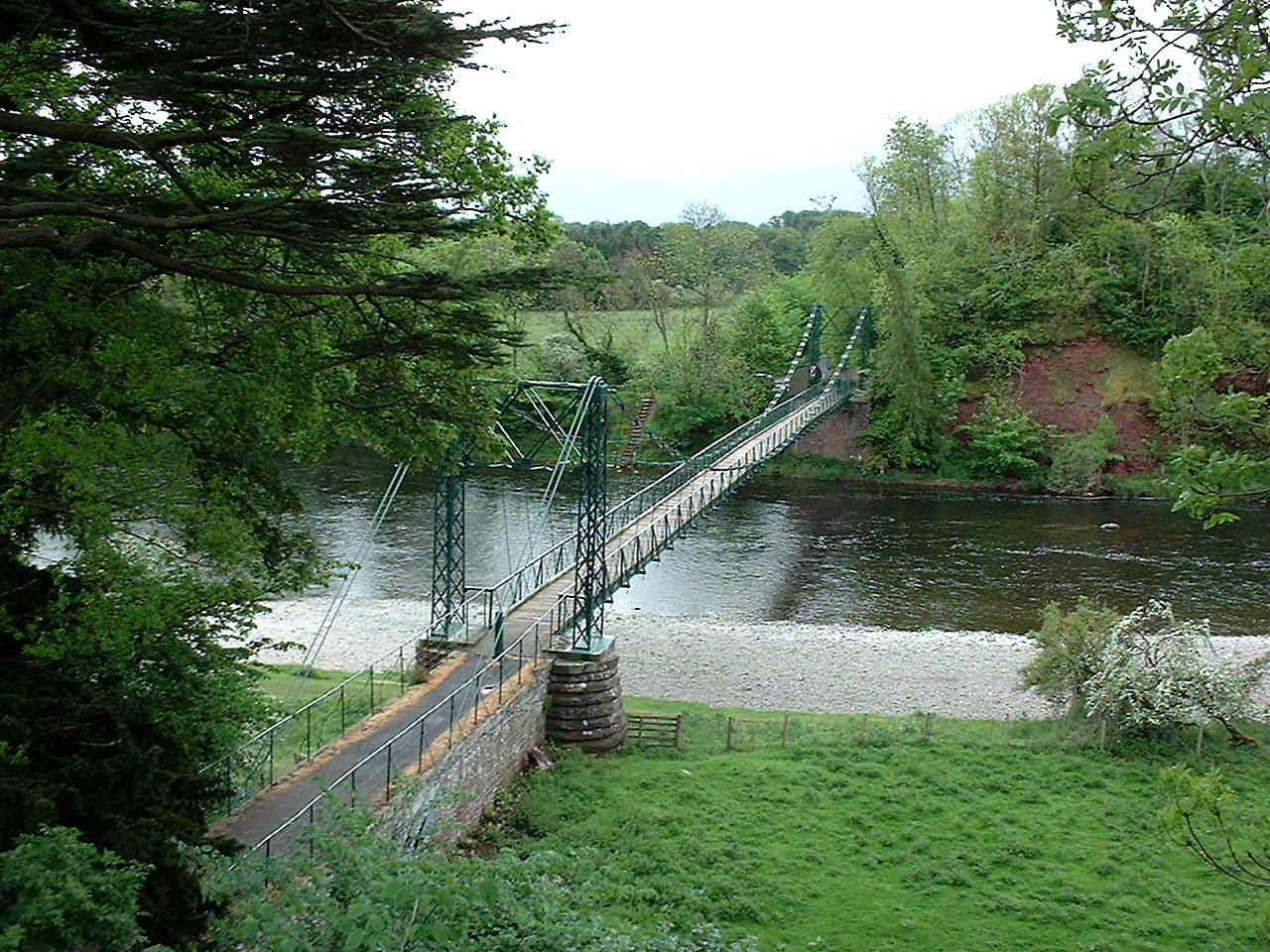 Merion House Suspension footbridge over River Tweed